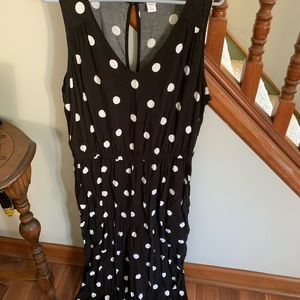 Black and white polka dot jumpsuit